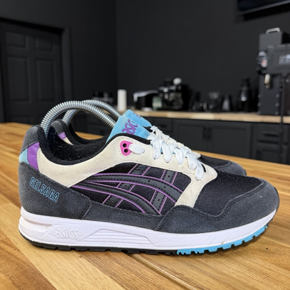 ASICS Gel-Saga Men's Size 7 – Black/Purple/Teal – 1193A071